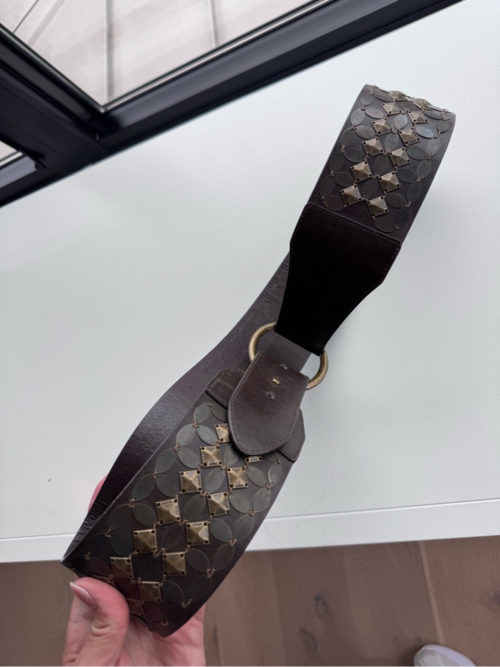 Coldwater Creek Wide Brown Leather Belt
